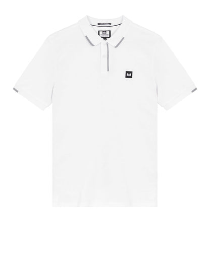 Weekend Offender Rivas Placement Tipping Polo Shirt in Weiß/smoke