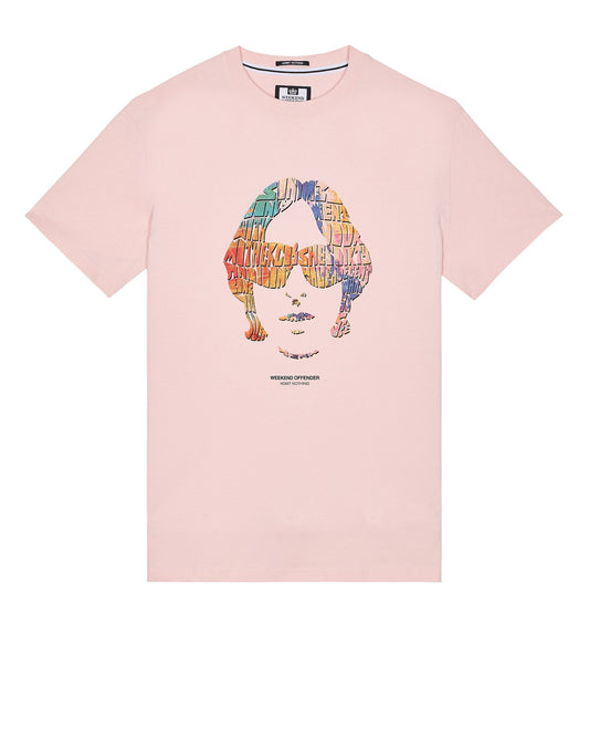 Weekend Offender Kinky Afro Graphic Tee in Pale Blush