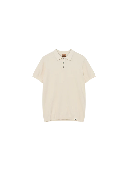 Mos Mosh Gallery MMGKyle Bouclé SS Polo in Ecru