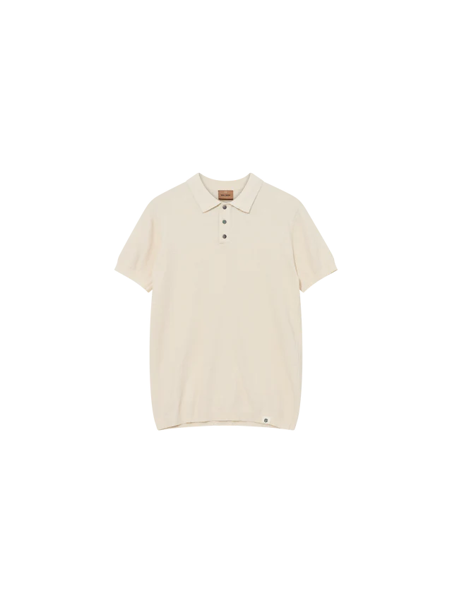 Mos Mosh Gallery MMGKyle Bouclé SS Polo in Ecru