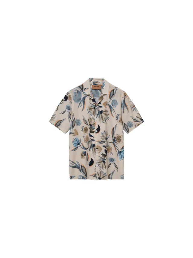 Mos Mosh Gallery MMGJoel Haiku Seer SS Shirt in Ecru
