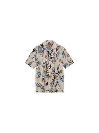 Mos Mosh Gallery MMGJoel Haiku Seer SS Shirt in Ecru