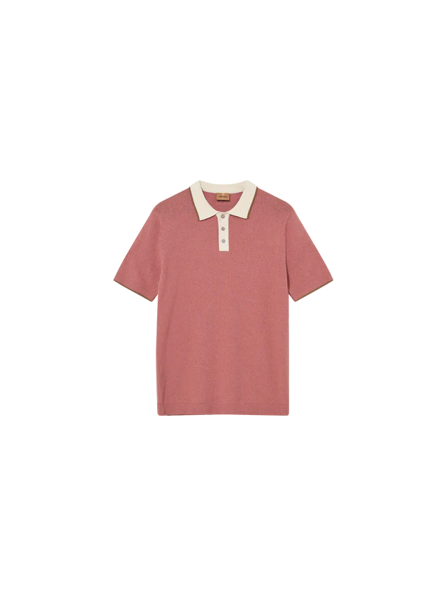 Mos Mosh Gallery MMGFrancesco Polo SS Knit in Rosedawn