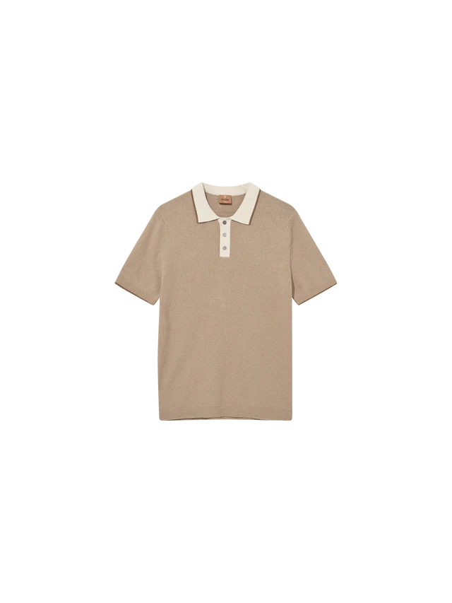 Mos Mosh Gallery MMGFrancesco Polo SS Knit in Dune