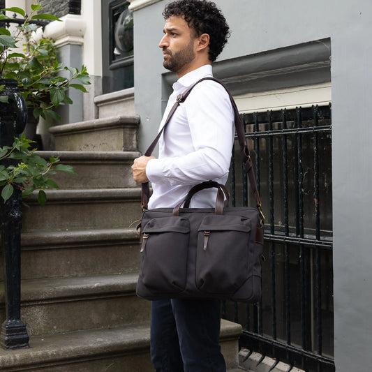 Property Of.. Tommy Work Bag in Coal/Dark Brown