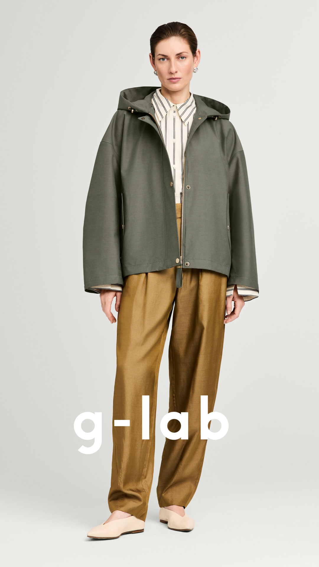 G-LAB Damen ELLE Kapuzenjacke in taupe