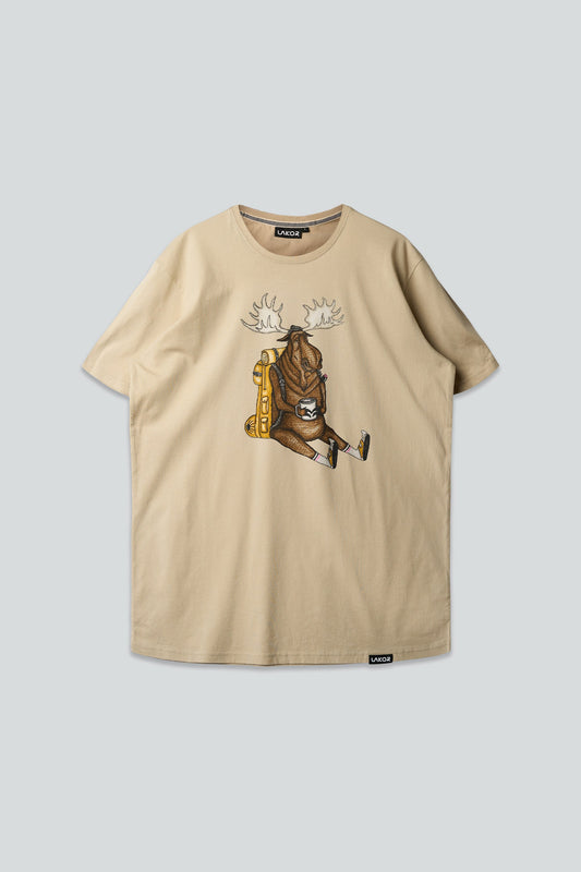 Lakor Snooze Moose T-shirt (White Pepper)