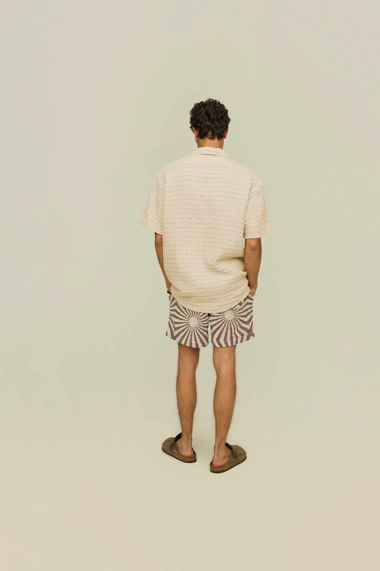 OAS Ecru Cuba Waffle Shirt