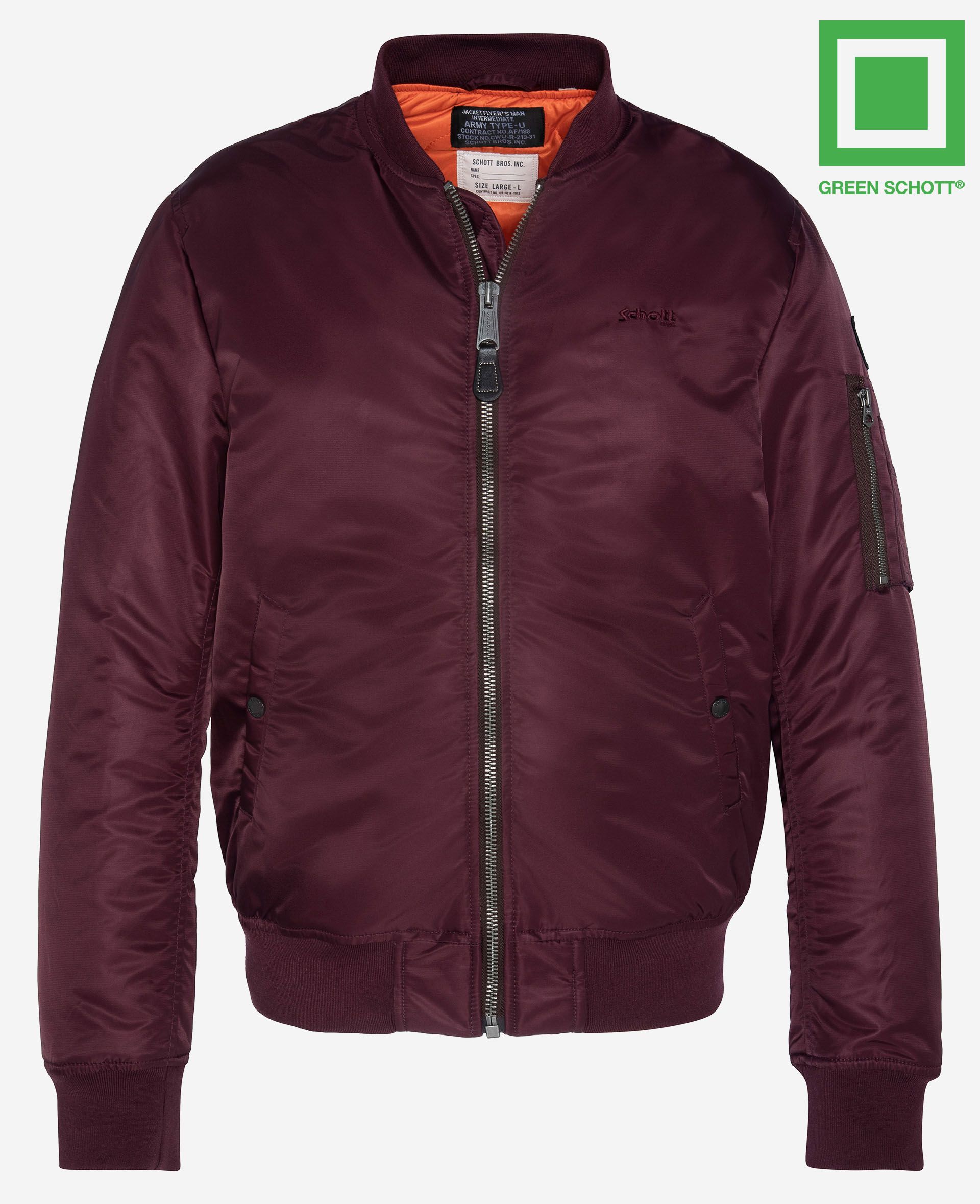 Schott N.Y.C. AIRFORCERS MA1 Bomberjacket in DARK BURGUNDY