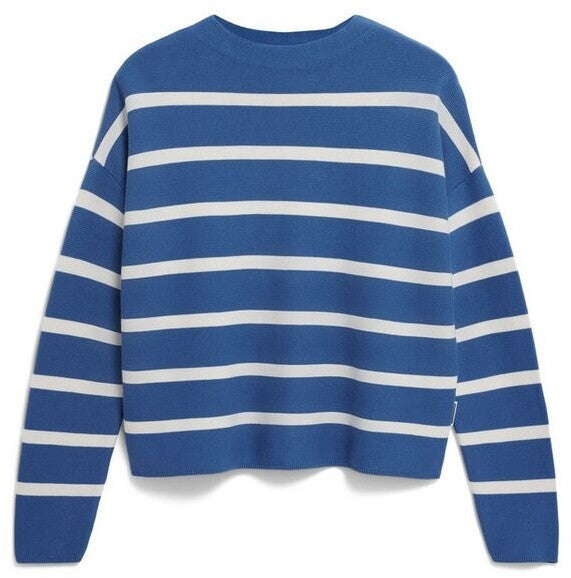 Armedangels Damen MERINAA STRIPES Strick Pullover in dark morning-oatmilk