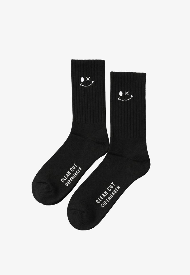 Clean Cut Copenhagen Logo 2-pack socks in Schwarz