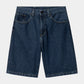 CARHARTT WIP Brandon Short 100% Cotton 'Smith' Denim