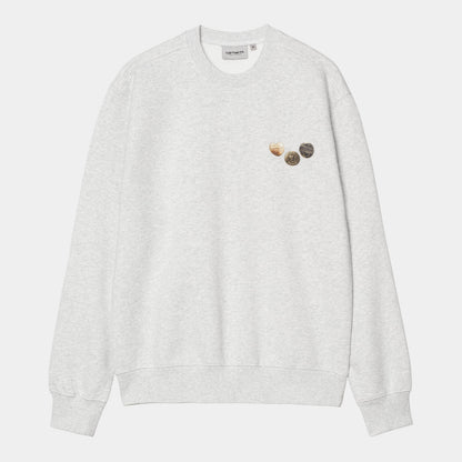 CARHARTT WIP Button Sweat in Ash Heather