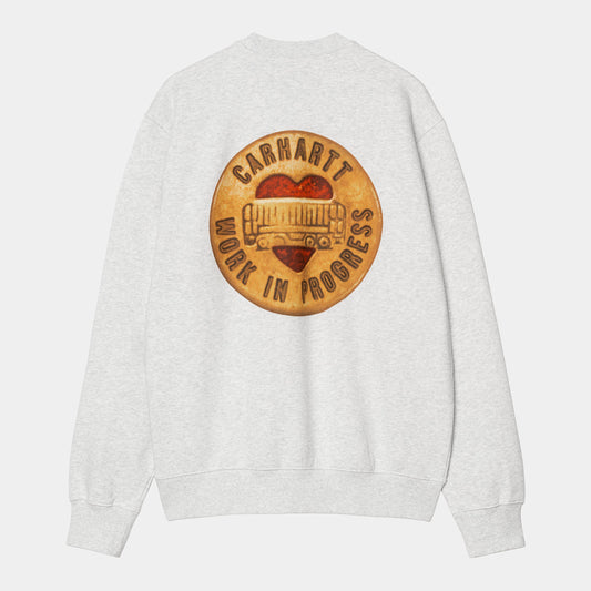 CARHARTT WIP Button Sweat in Ash Heather