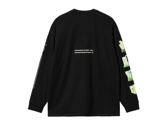 Carhartt WIP True Spirit L/S T-Shirt 100 % Organic Cotton in Schwarz/Glow Green