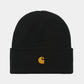 Carhartt Wip Chase Beanie FW24 in Schwarz/Gold