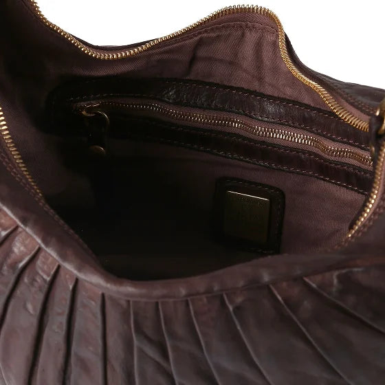 Campomaggi Luna L - Shoulder Bag In Cowhide Leather Dyed With Pleats