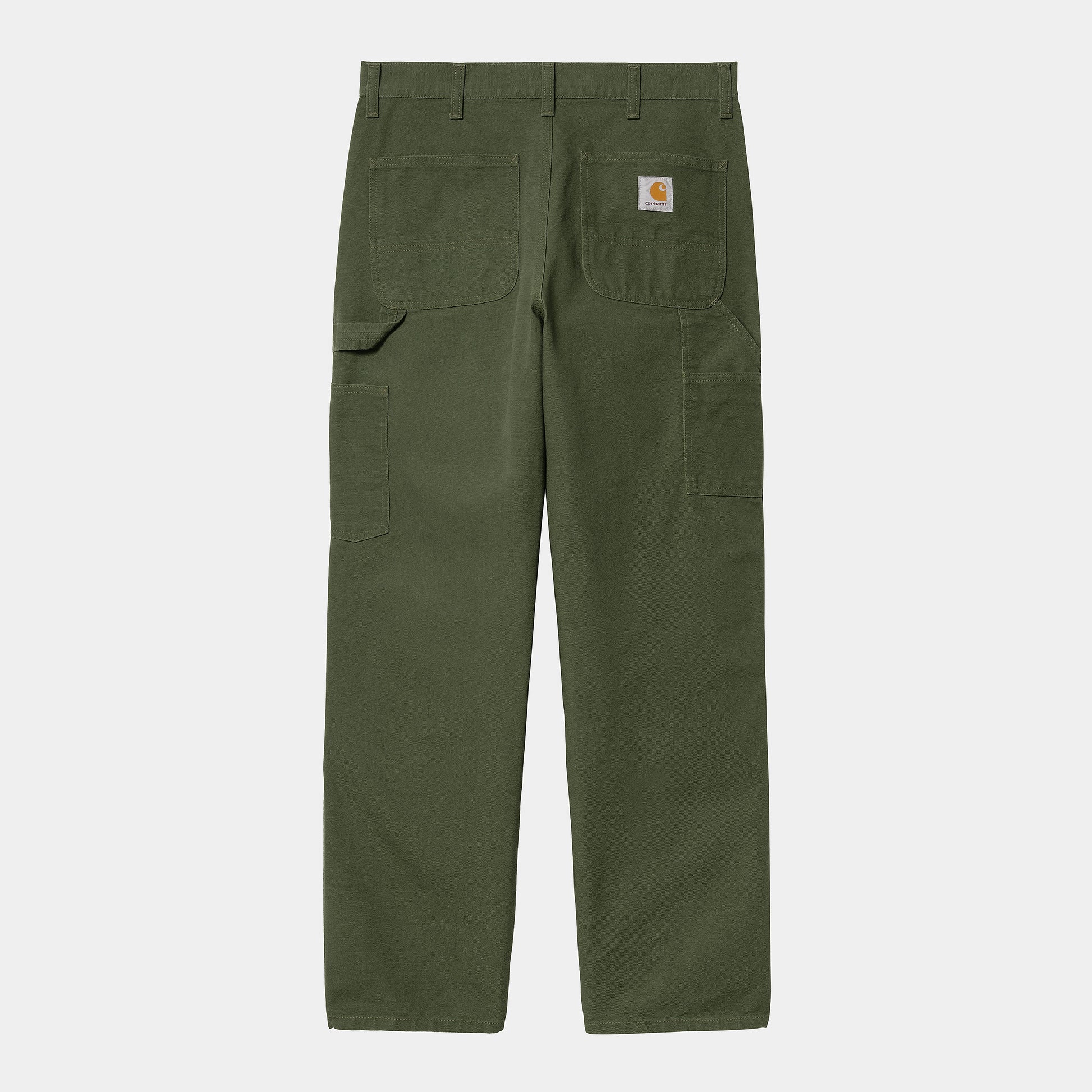 Carhartt WIP Double Knee Pant Organic Cotton Dearborn Canvas, 12 oz in Tarragon/rinsed
