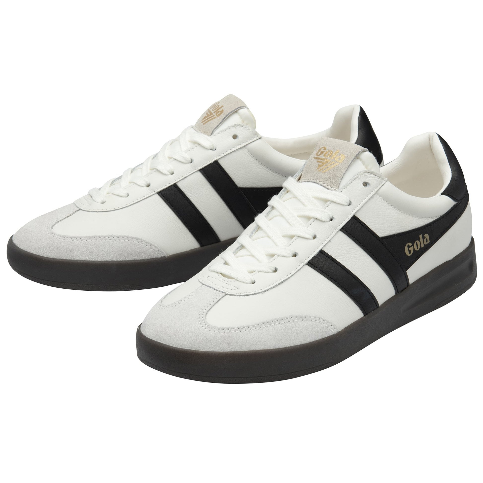 GOLA CYCLONE LEATHER Herren AW24 in WHT/Schwarz/DARK GUM