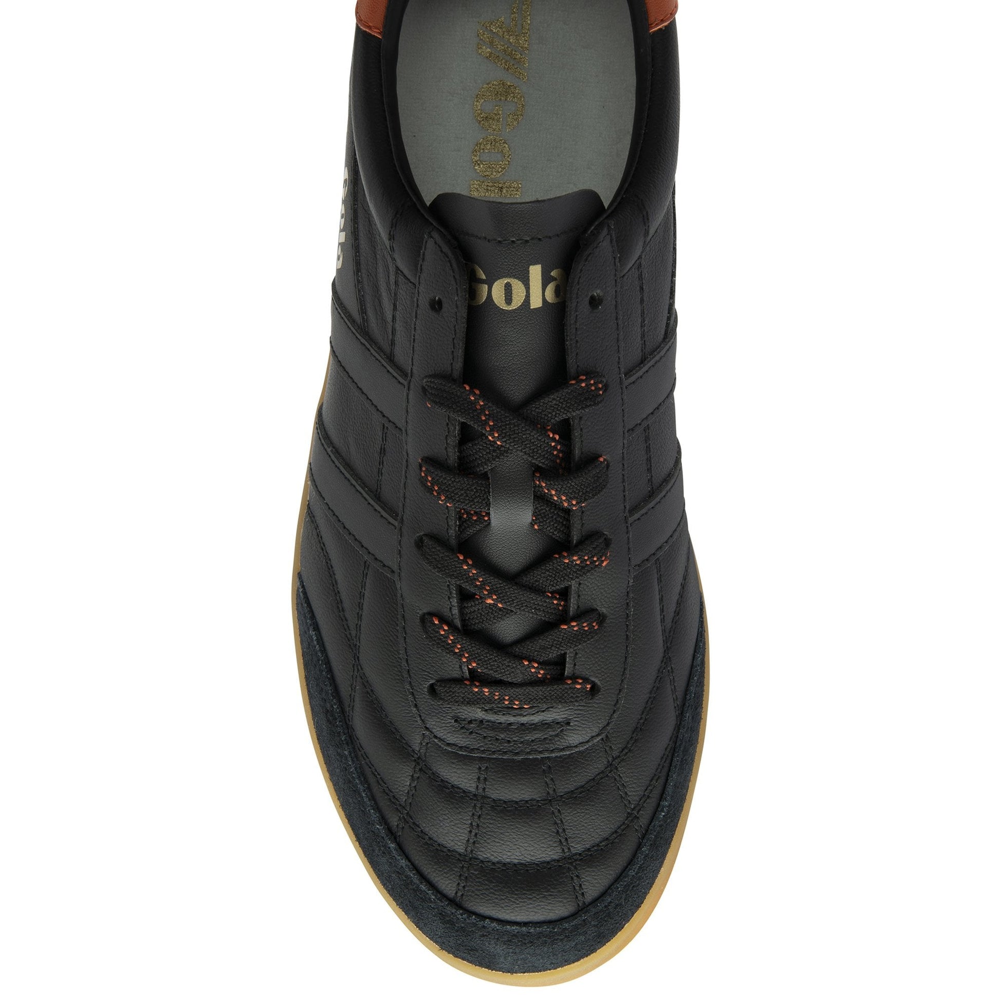 Gola Men Stadia Leather in Schwarz/Moody Orange/Gum