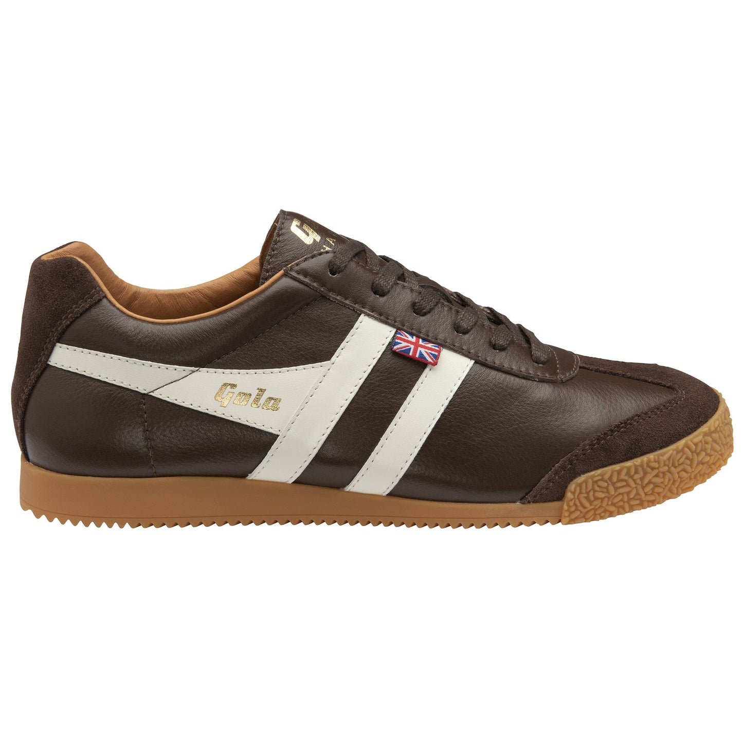Gola Made in England Harrier Elite 2 in Dark Brown/Off White