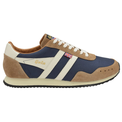 Gola Made In England – 1905 Herren-Trainer Track Mesh 2 in Dunkelblau/tobacco/offwhite
