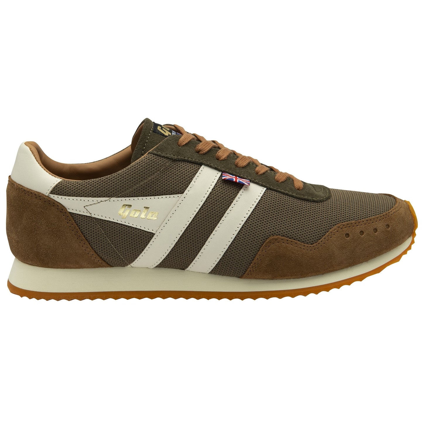 Gola Made In England – 1905 Herren-Trainer Track Mesh 2 in dark khaki/tobacco/offwhite