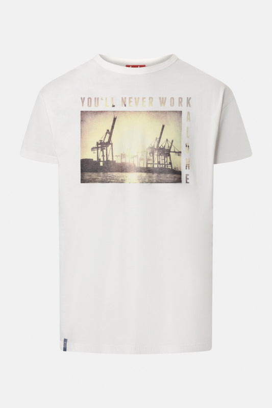 Derbe Hamburg Hafen T-Shirt in Off white