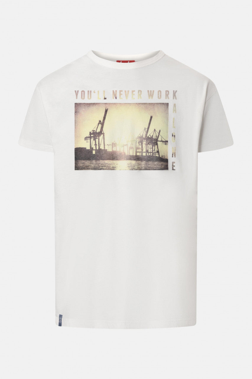 Derbe Hamburg Hafen T-Shirt in Off white
