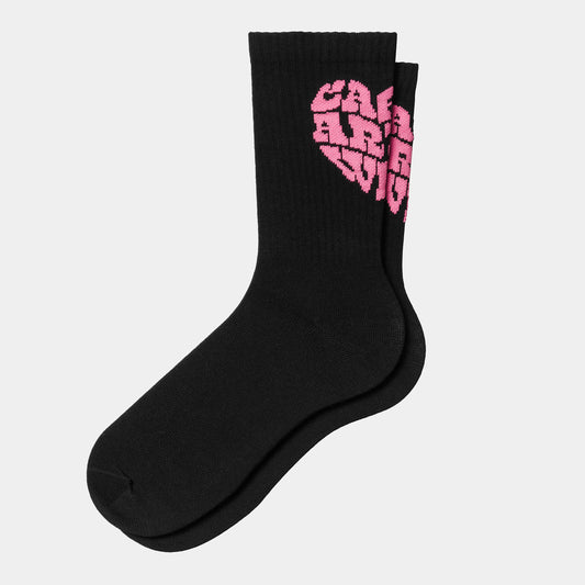 Carhartt WIP Heartbreaker Socks Pre Summer 2025 in Schwarz/Lumo Pink