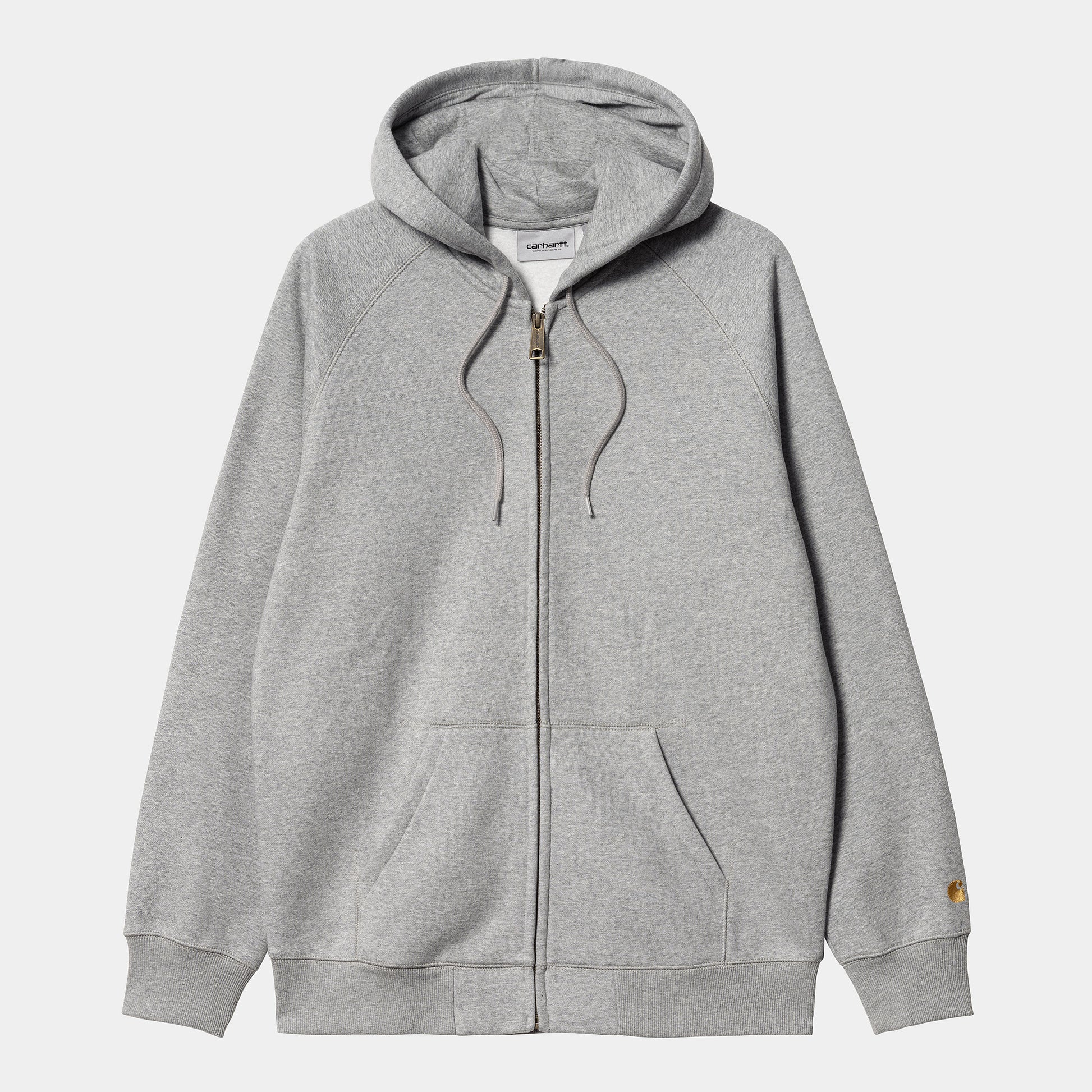 Carhartt WIP Hooded Chase Jacket in Grey Heather/Gold