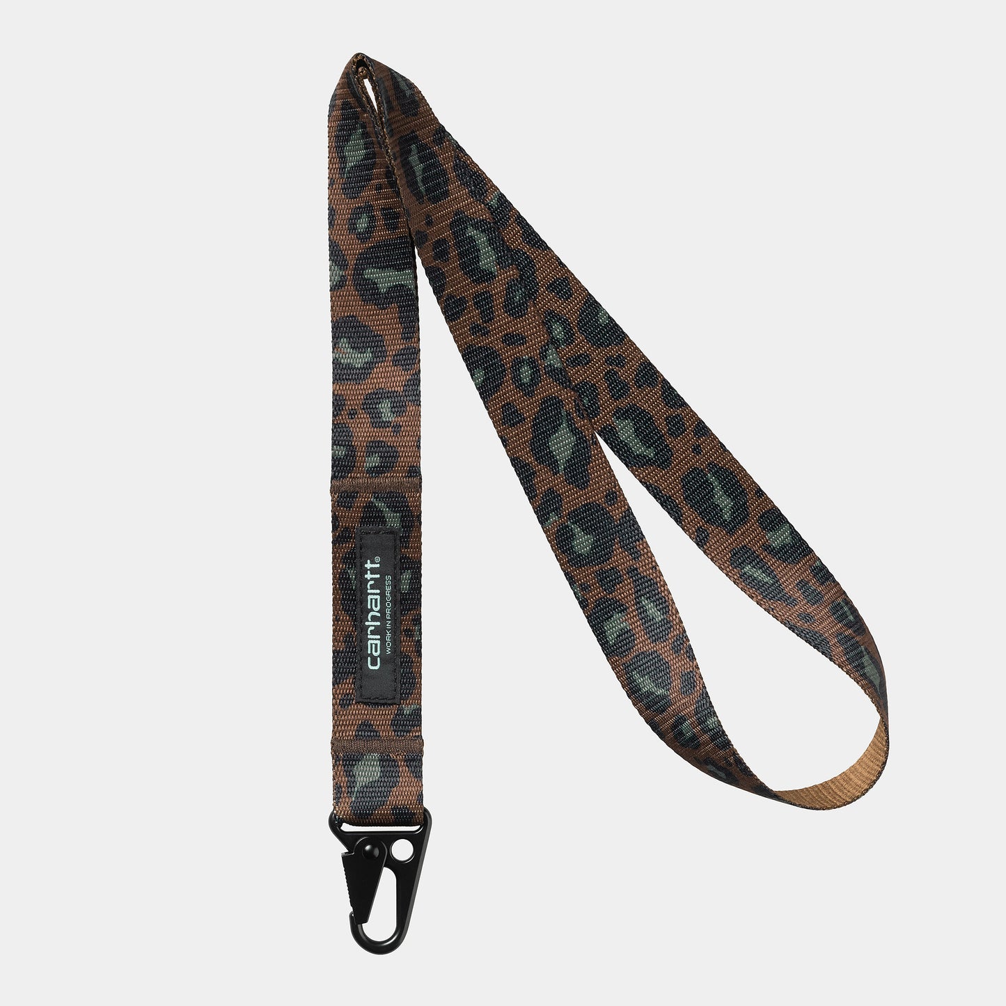 Carhartt Wip Jude Keychain FW24 in Camo Leo Jacquard, Tamarind