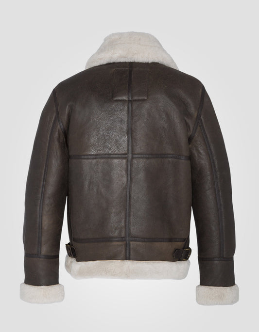 Schott B-3 Bomber jacket LC1259 , sheepskin leather in Dark Brown