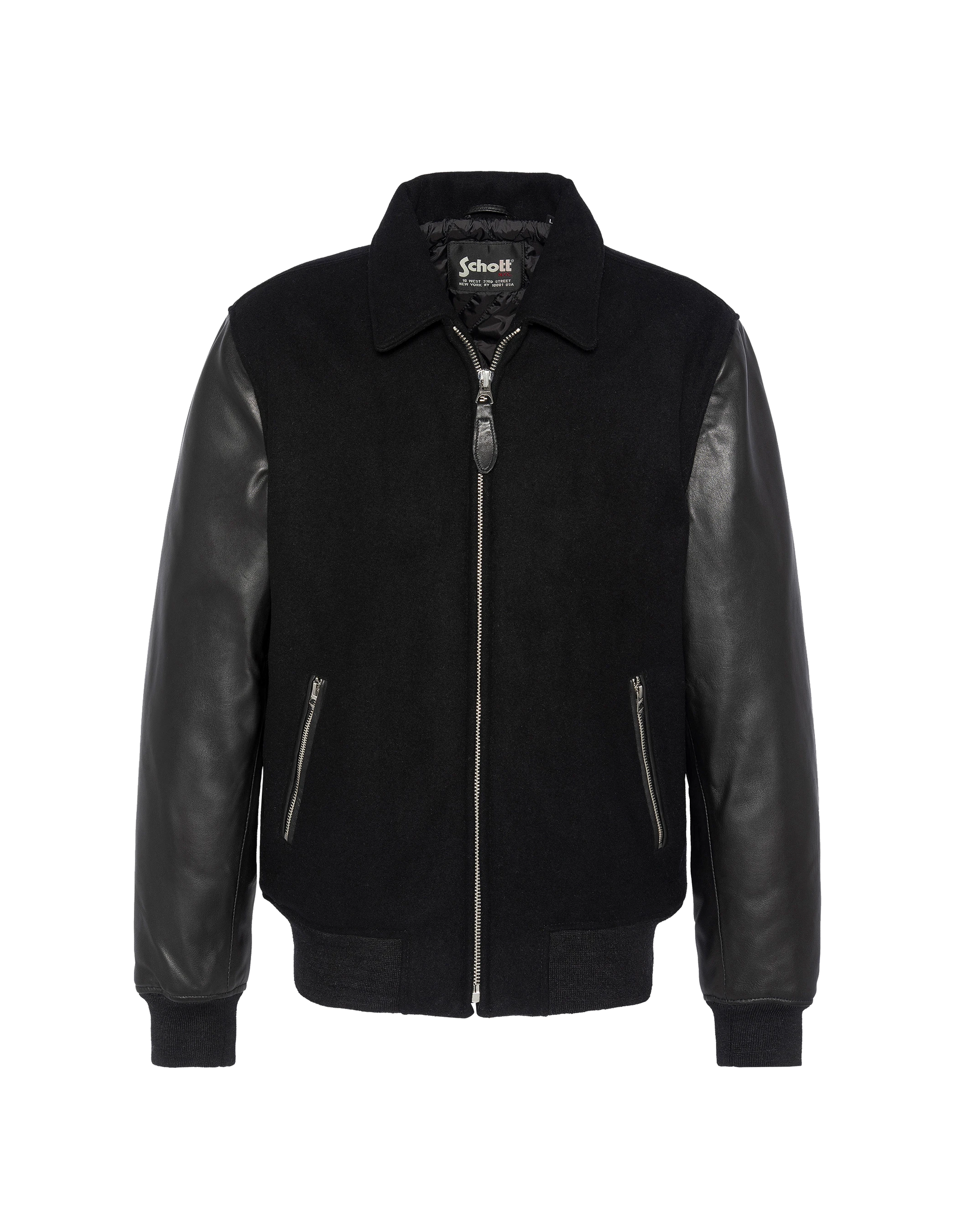 Schott College Yales Wool JACKET in Schwarz