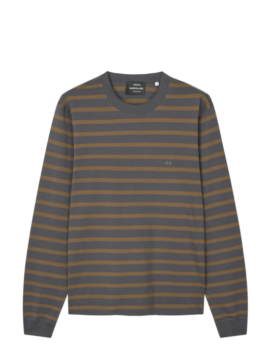 MADS NØRGAARD Cotton Jersey Stripe Frode Tee LS hw25