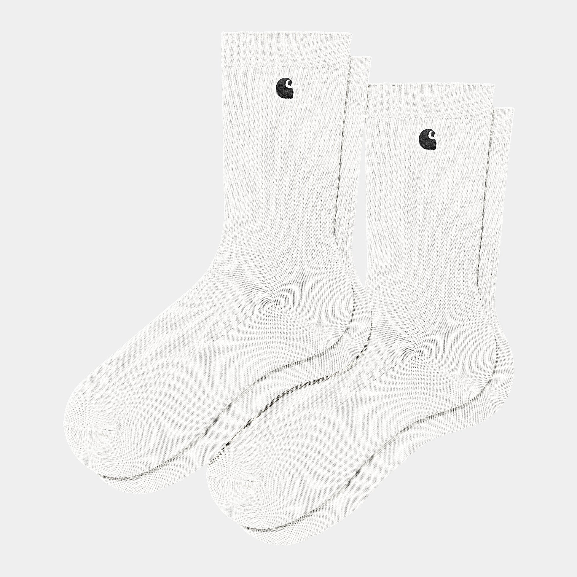 CARHARTT WIP Madison Pack Socks Cotton/Polyester/Elastane Knit in Weiß/Black + White/Schwarz