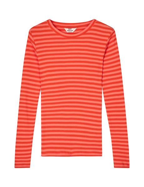 MADS NØRGAARD 2x2 Cotton Stripe Tuba Tee LS