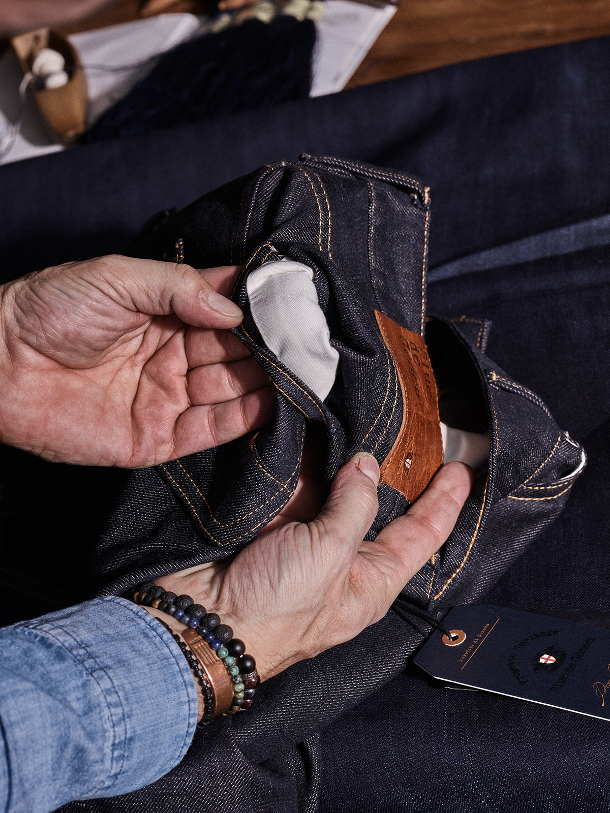Blue de Gênes Vinci – Chevy – Selvedge-Jeans in Mid Blue Denim
