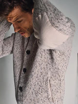 Blue De genes Sakura Knit Cardigan in Stone