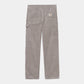 Carhartt Wip Single Knee Pant 100% Cotton 'Coventry' Corduroy, 8 Wales, 9.7 oz FW24 in Misty Grey/rinsed