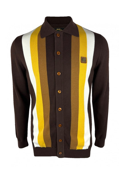 TROJAN Button Through Stripe Cardi TR/9009