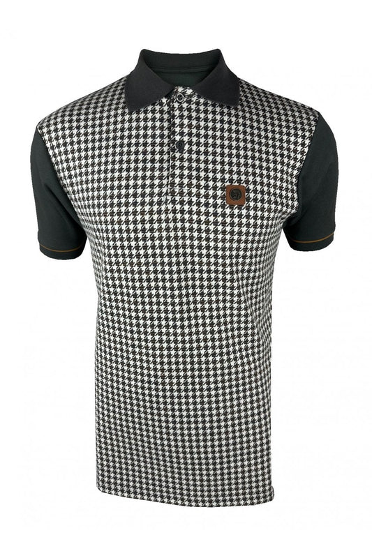 Trojan Houndstooth Panel Polo TR/9020 in Charcoal