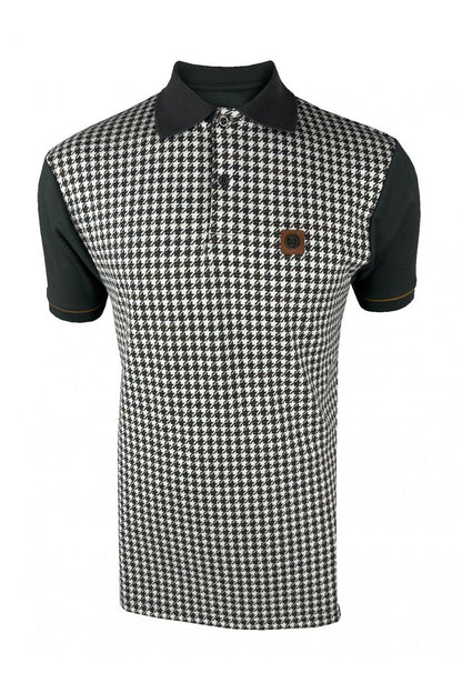 Trojan Houndstooth Panel Polo TR/9020 in Charcoal