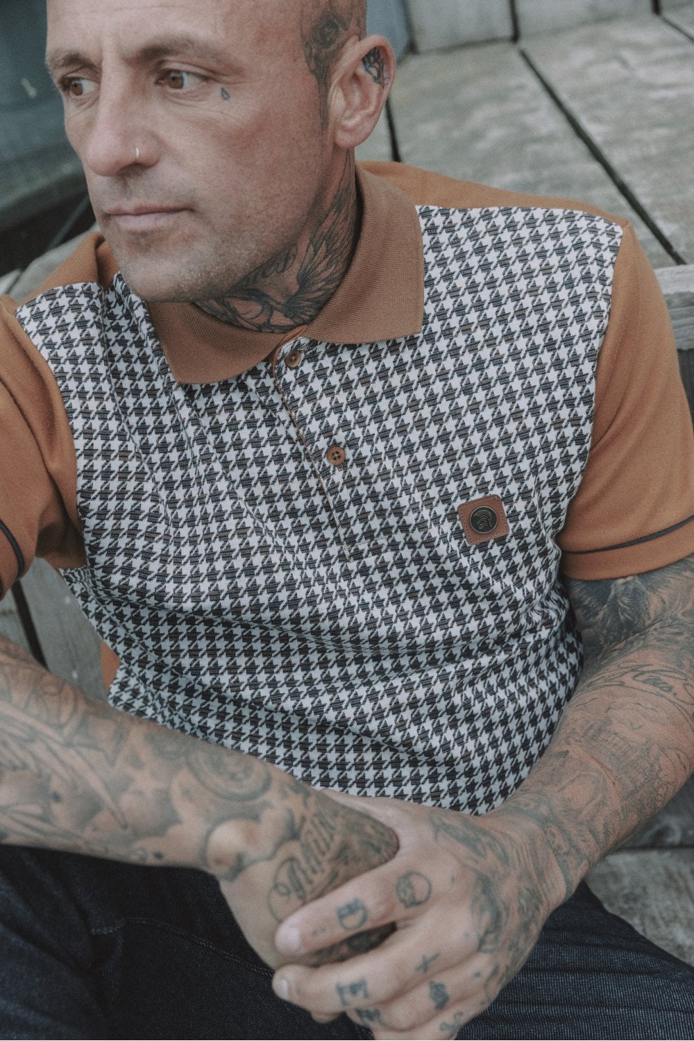 Trojan Houndstooth Panel Polo TR/9020
