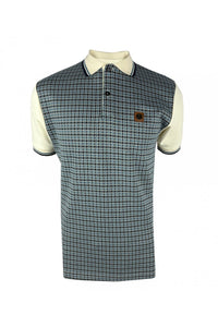 Trojan jacquard houndstooth panel polo TR/8871