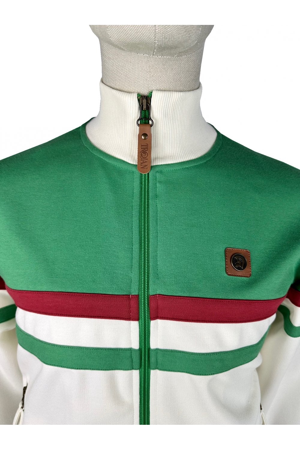 Trojan Panel Stripe Track Top TE/9051 in EMERALD