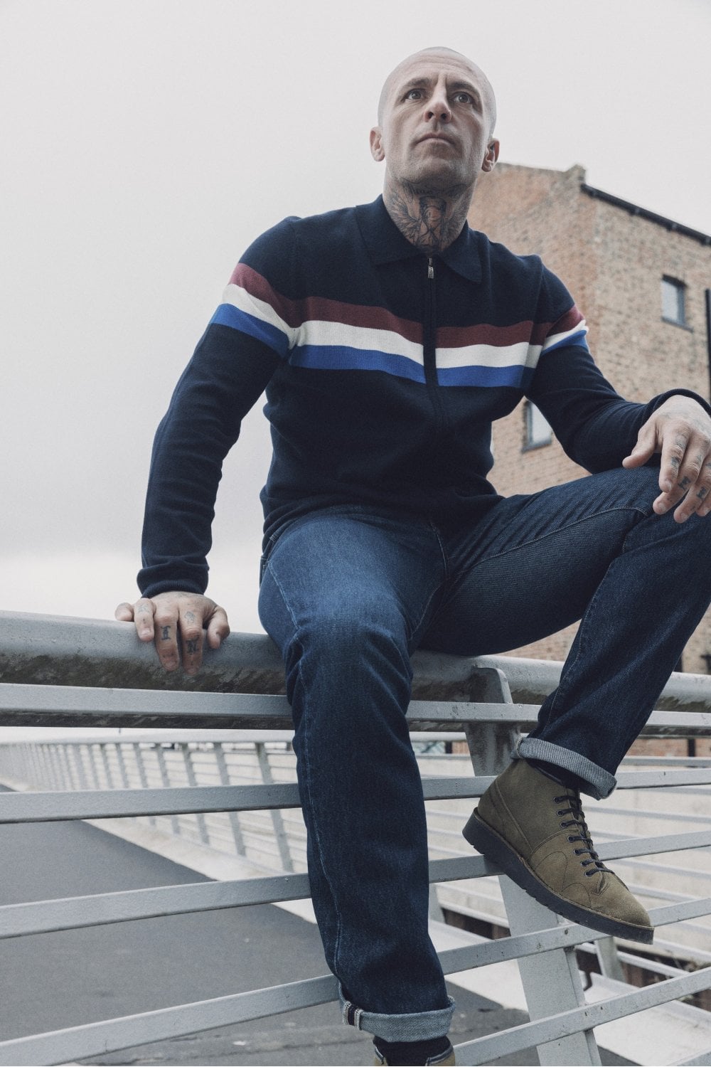 TROJAN Zip Stripe Cardi TR/9011