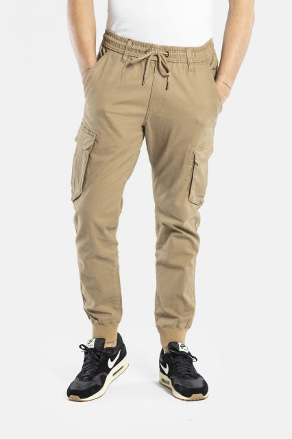 Reell Reflex Rib Cargo Jogger Pant in Dark Sand