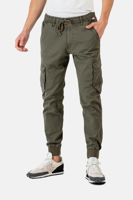 Reell Reflex Rib Cargo Jogger Pant in Olive