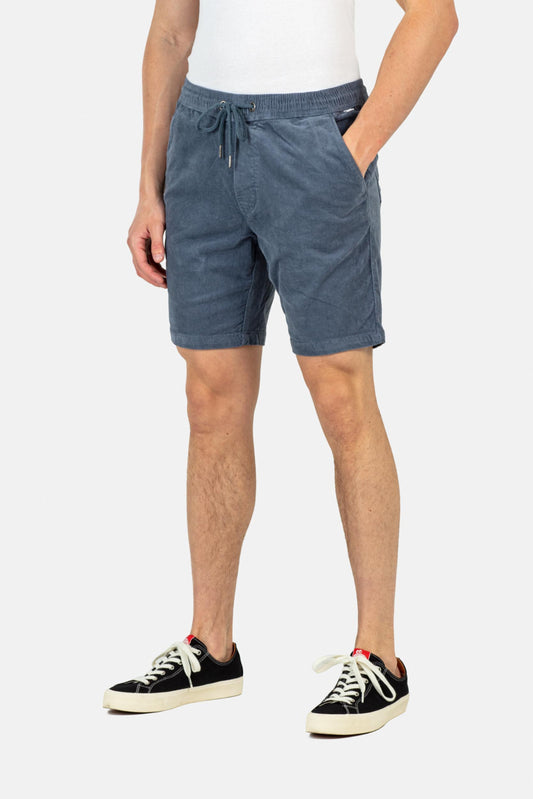 Reell Jeans Reflex Easy Short Baby Cord in Blue Grey